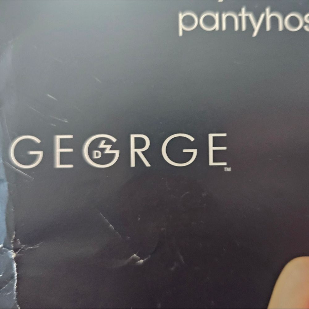 Vintage George Body Shaper Pantyhose M Tall Black Sheer Control Top Nwt Y2k — image 4 of 8